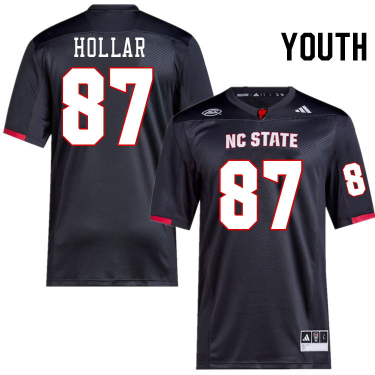 Youth #87 Jayden Hollar NC State Wolfpack College Football Jerseys Stitched-Black